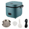 1.2L Mini Rice Cooker Travel Small Non-stick Pot For Cooking Soup Rice Stews with 12Pcs Non-Stick Silicone Kitchen Utensil (Green)