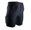 Topeter Minimal Men’s Padded Shorts Compression Short Hip Protective Underwear for Football Soccer Basketball Baseball Hockey Rugby Paintball Snowboard Skate Lacrosse, Black, 14