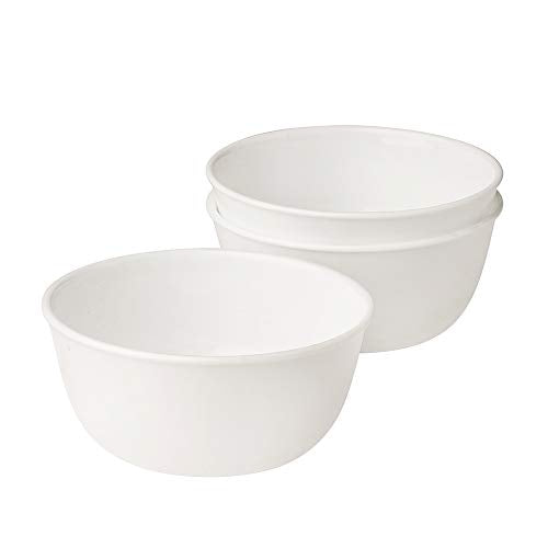 CORELLE 1117059 Livingware Soup Bowl Set (3-Piece Set), Winter Frost White, 828ml