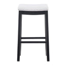 Linon , 30-Inch, White Claridge Patches Bar Stool Chair, 32'' x 18.75'' x 13.25'', Black