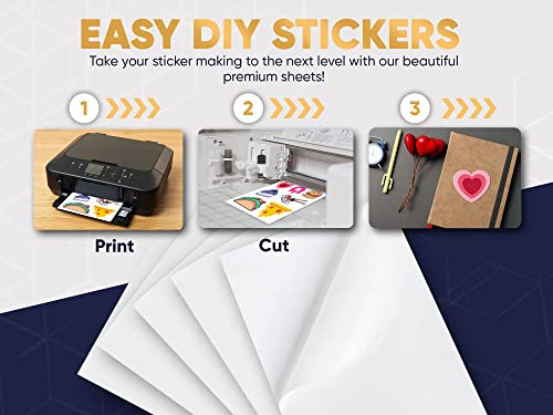 Avarrix Australia Printable Vinyl Sticker Paper for Inkjet & Laser Printers, Holographic Glossy, 20 Sheets, Waterproof Sticker Paper, Printable Vinyl Sheets, Quick-Dry Vibrant Colours, A4 Size