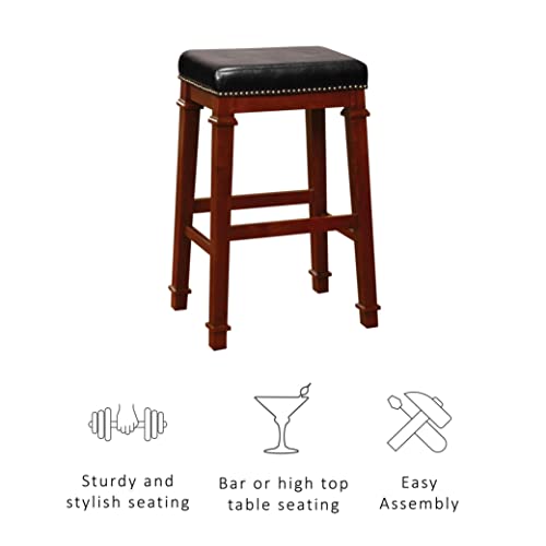 Linon Kennedy Backless PU bar Stool