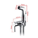 GRIFEMA COMPLENTO-G154 Toilet Shower Set with Stopcock, 1.5 m Shower Hose/Shower Set for Intimate Care (G1/2 Inch, Hot and Cold Water), Chrome Plated, Silver