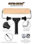 ROLLINGDOG 12" Paint Roller Kit - 9Inch Paint Rollers Paint Tray with 3PC Tray Lniers,Stainless Steel Extension Pole (3ft),Drop Cloth