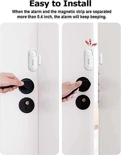 DAYTECH Door Alarm Sensor Volume Adjustable Door Open Sensor Chime 0-120 dB Window Alarm with 4 Modes for Kids Safety Dementia Patients Home Security, 2 Packs