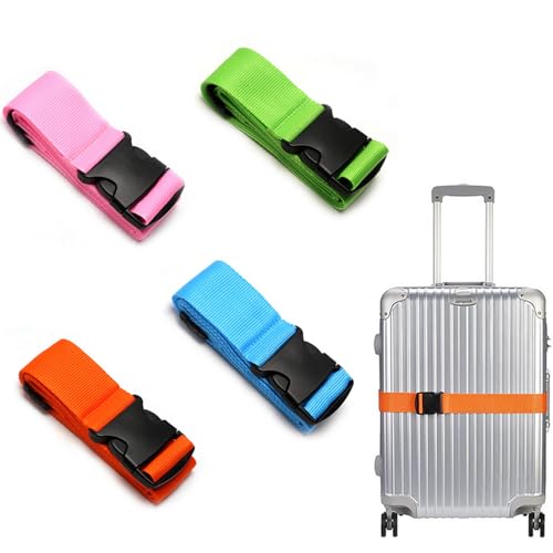 4 Pcs Luggage Straps Adjustable Suitcase Belts, Suitcase Packing Belts with Buckles, Security Clip Straps for Luggage Suitcase Travel Handbags