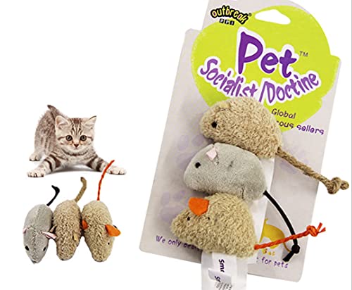 Petific 6Pcs Cats Mouse Plush Cat Toys Realistic Cute Kitten Mice Filled Catnip for Cat Chew Toy Catnip Mice for Cat Toys