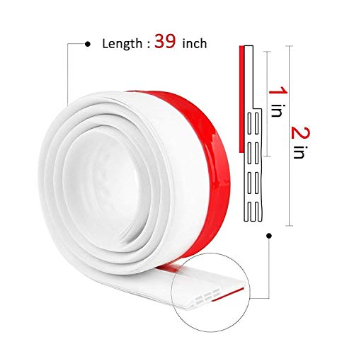 Suptikes Door Draft Stopper Under Door Seal for Exterior/Interior Doors, Strong Adhesive Door Sweep Soundproof Weather Stripping, 2" W x 39" L, White