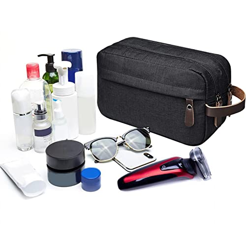 Ogetok Travel Toiletry Bag for Men, Water Resistant Shaving Bag, Portable Lightweight Toiletry Organizer Bag,Large Capacity Toiletry Storage Bags with Handle for Toiletries Cosmetics Accessories,Black
