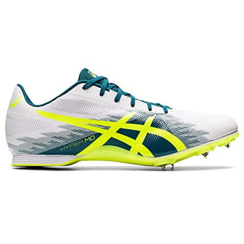 ASICS Unisex Hyper MD 7 Track & Field Shoes, White/Safety Yellow, 9 US