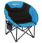 KingCamp Oversized Saucer Round Camping Chair Portable Padded Outdoor Folding Chair for Adult with Cup Holder Back Pocket Carry Bag, Support Up to 300lbs, Blue