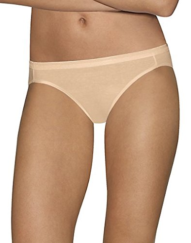 Hanes Ultimate Women's Comfort Cotton Bikini Panties 5-Pack, Whites/Body Tones Assorted, 7