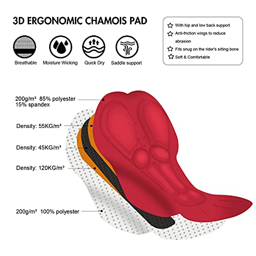 qualidyne Men's Cycling Bib Tights 3D Padded Winter Thermal Cold Weather Bike Bib Pants Biking Bicycle Long Leggings