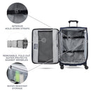 Travelpro Crew Classic Lightweight Softside Expandable Checked Luggage, 8 Wheel Spinner Suitcase, TSA Lock, Men and Women, Checked Medium 25-Inch, Patriot Blue, Patriot Blue, Checked-Medium, Crew