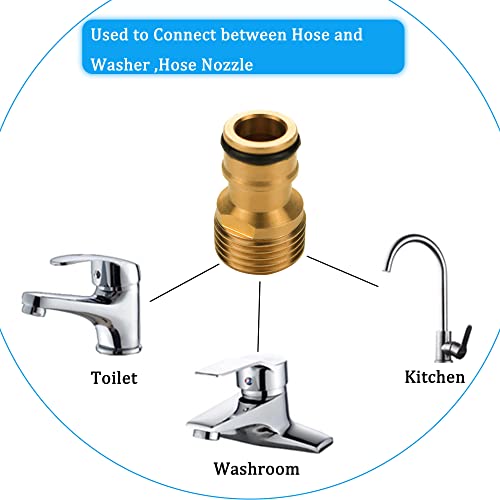 1 Pcs Brass Garden Quick Hose Adapter (1/2" Outer Male Head), Garden Hose Connector for Lawn& Garden,Washing Cars,Watering Plants