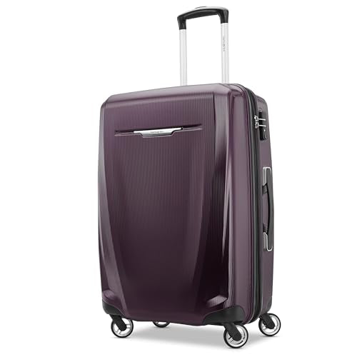 Samsonite Winfield 3 DLX Hardside Luggage with Spinner Wheels, Plum Ombre, 2PC Set (CO/MED), Winfield 3 DLX Hardside Expandable Luggage with Spinners