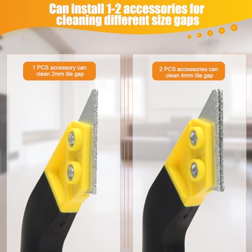 Zhichengbosi Grout Removal Tool, Tile Grout Remover Tiling Tools, Saw Angled Grout Scraping Rake with 3 PCS Extra Replacement Accessories for Tile Cleaning