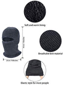 2 Pieces Winter Face Mask Ski Masks Warm Knitted Balaclava for Men Women Fleece Windproof Face Cover for Outdoor Sports, Black, Grey, One size