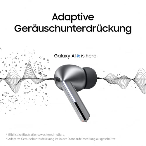 Samsung Galaxy Buds3 Pro Wireless Bluetooth Headphones, Active Noise Cancelling (ANC), Adaptive Noise Cancelling, 360 Audio, in-Ear Headphones with Hi-Fi Sound, Silver, Includes Anymode Clear Cover