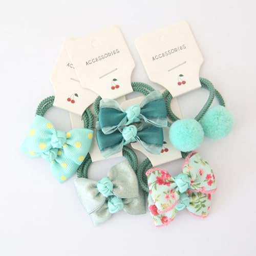 30 Pcs(15 pairs) Baby Girl Hair Ties With Bows 1.2 Inch Small Toddler Girls Ponytail Holders Pigtails Elastic Bands Hair Accessories For Toddler Kids Baby Girls