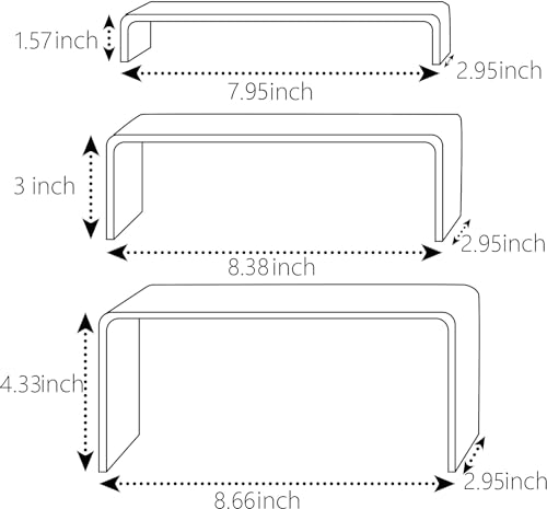 ihomecooker 6 Pc Black Metal Display Risers Showcase for Shoe Risers Retail Stand Cupcake Stand Dessert Stand (6P-Clear)