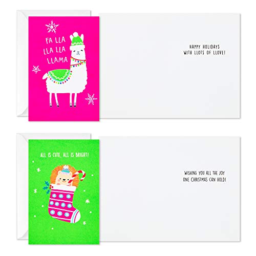 Hallmark Boxed Christmas Cards Assortment, Merry and Bright (6 Designs, 24 Cards with Envelopes)