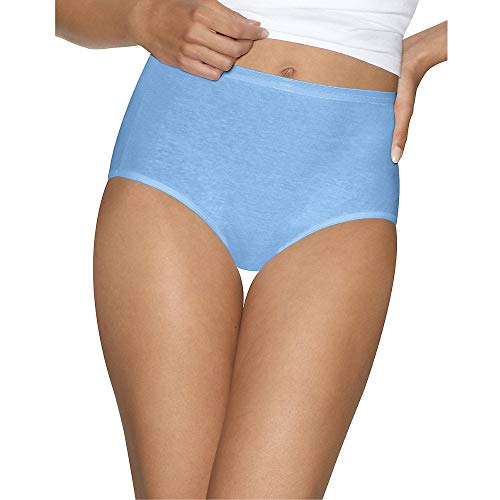 Hanes Ultimate Womens Cotton Comfort Ultra Soft Brief, White Swiss White/Swiss Blue/Swiss Garden Blue/Navy Eclipse/Grey Heather, 5