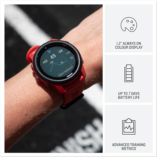 Garmin Forerunner 745, GPS Running Watch, Detailed Training Stats and On-Device Workouts, Essential Smartwatch Functions, Red