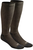 Dickies Men's Light Comfort Compression Over-the-Calf Socks, Essential Worker Brown (2 Pairs), 12-15