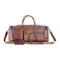 Leather Duffle Bags Large 24 Inch Square Duffel Travel Gym Sports Overnight Weekender Leather Bag for Men and Women by KPL