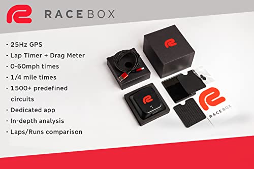 RaceBox Mini GPS Based Performance Meter Box 25Hz - Car and Motorcycle Lap Timer and Drag Meter with Mobile App - Vehicle Racing Timing System