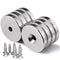 1.26"D x 0.2"H Neodymium Disc Countersunk Hole Magnets. Strong Permanent Rare Earth Magnets with Screws - Pack of 8