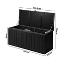 LI LIVSIP 490L Outdoor Storage Deck Box - Waterproof & Lockable Large Storage Container with Handle for Garden Tools Furniture Cushions Sporting Gears, 136KG Load Capacity, Black