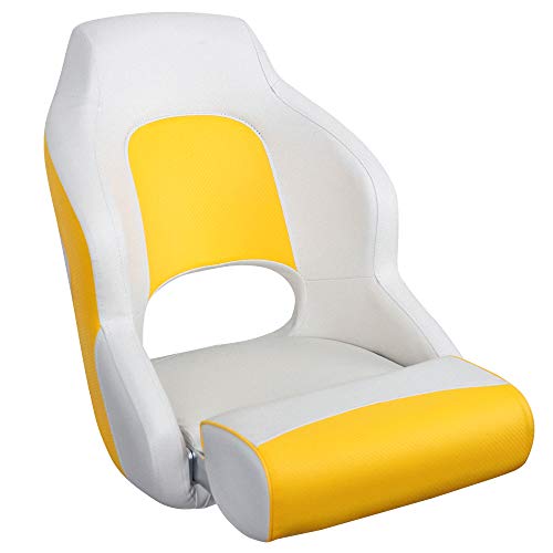 MSC Captain Boat Seat (White/Yellow, Captain Boat Seat)