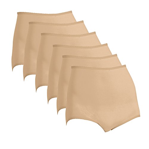 Bali Women`s Set of 6 Skimp Skamp Brief Panty - Best-Seller! 7, Nude