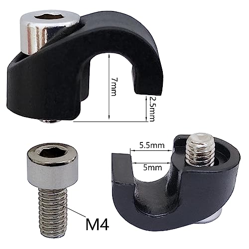 Auto-plaza 20X Bicycle Mountain Bike Fork Brake Cable Housing Clamps Bike Fork Brake Hose Guides Front Fork Cable C-Shaped Fixed Buckles 5mm Inner Diameter