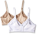 Bali Women's 2-Pack Double Support Wire-Free Bra, White/Nude, 2 Pack 34DD