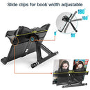 ZZWS Book Stand with Light Adjustable Book Holders for Reading Hands Free Textbook Stand for Cookbook Law Book Music Books Portable Bookstand with Page Clips Gift for Booklovers