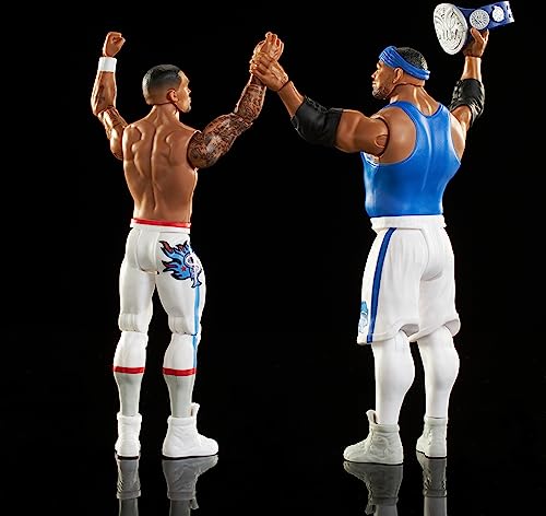 Mattel WWE Action Figure Battle Pack 2 Pack with Mattel WWE Championship Title Championship Showdown The New Day Montez Ford & Angelo Dawkins