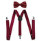 Wine Red Kids Braces Bowtie Set Toddler Children Elastic Adjustable Suspenders with Bow Ties for 12 Months - 9 Years Boys Girls