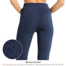 WILLIT Women's Riding Pants Full Seat Silicone Breeches Equestrian Horseback Riding Tights with Zipped Pocket Navy Blue