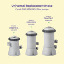 Replacement Hose For Above Ground Pools [Set of 4] 1.25" Diameter, 59" Long Accessory Pool Pump Replacement Hose - Filter Pump Hose Compatible with Intex Pump Models #607/#637. Includes 4 Metal Clamps