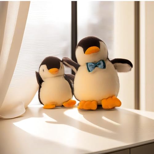 [2pcs Pack] Soft Plush Penguin Stuffed Cute Baby Animal Dolls and Keychain, Ideal Party Souvenir Kids Boys Girls Girlfriend Valentines Day Christmas Birthday Gifts Toy Lot (Black)