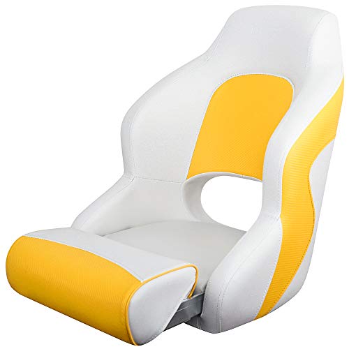 MSC Captain Boat Seat (White/Yellow, Captain Boat Seat)