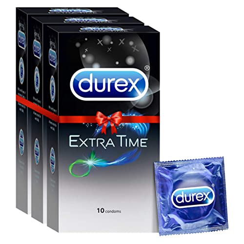 Durex Condoms - Extra Time for Extended Pleasure (10 Count - Pack of 3, Total 30)