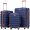 Coolife Luggage 3 Piece Set Suitcase Spinner Hardshell Lightweight TSA Lock, apricot navy, 20in24in28in