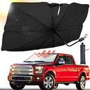 Car Windshield Sun Shade Umbrella, Bendable Car Umbrella Window Sunshades for Automotive Front Window, Windscreen Sun Shade Cover Fit for Most Cars Vehicle SUV Truck-Large Size 57x31 Inches (Black)