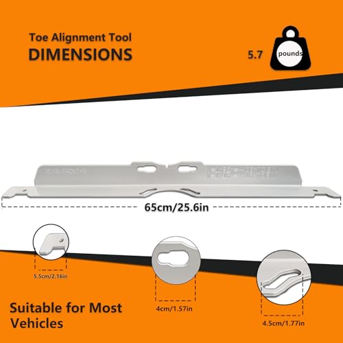 zzhanff Wheel Alignment Tool, 2-Pack Toe Alignment Toe Plates for Car, SUV, Truck Vehicle，Includes 2 Measuring Tapes & Conversion Chart