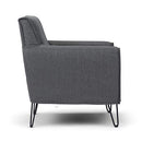 Simpli Home AXCCHR-24GR Warren Accent Chair with Hairpin Legs Armchairs, Slate Grey
