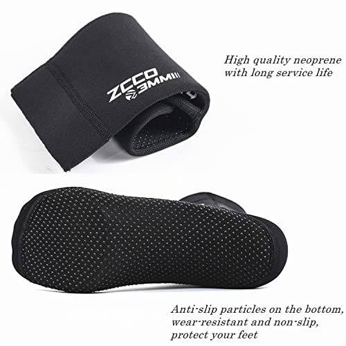 ZCCO 1.5mm/3mm Neoprene Diving Socks,Beach Water Socks for Men Women,Swim Socks for Diving,Snorkeling,Surfing,Water Sports, Black, XX-Large